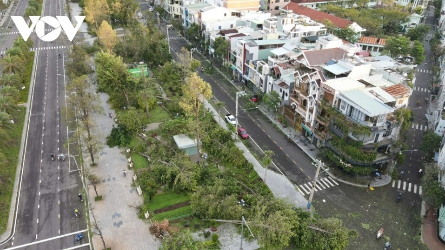 Quy Nhon streets in Gia Lai left in ruins after typhoon Kalmaegi